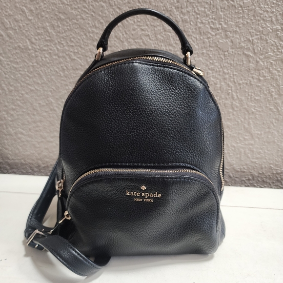 kate spade Handbags - Kate Spade Black Pebbled Leather Mini Backpack Purse with Gold Hardware
